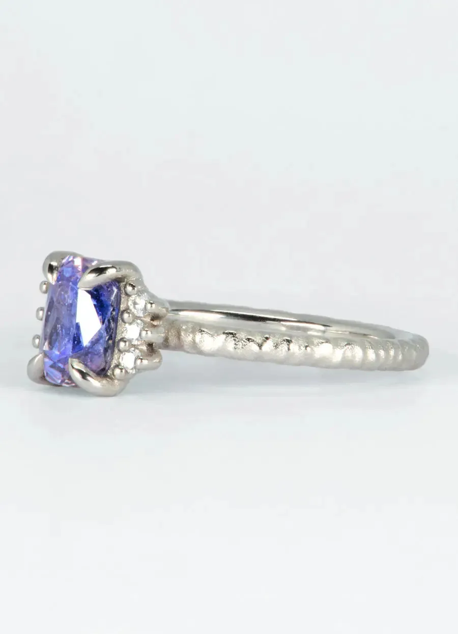 2.17ct Madagascan Sapphire and White Diamond Ring