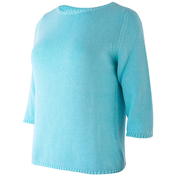 3/4 Sleeve Pullover in Dark Turquoise