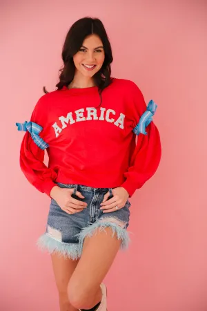 AMERICA RED RIBBON PULLOVER