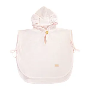 Baby Bamboo Sponge Poncho Bear - Pink