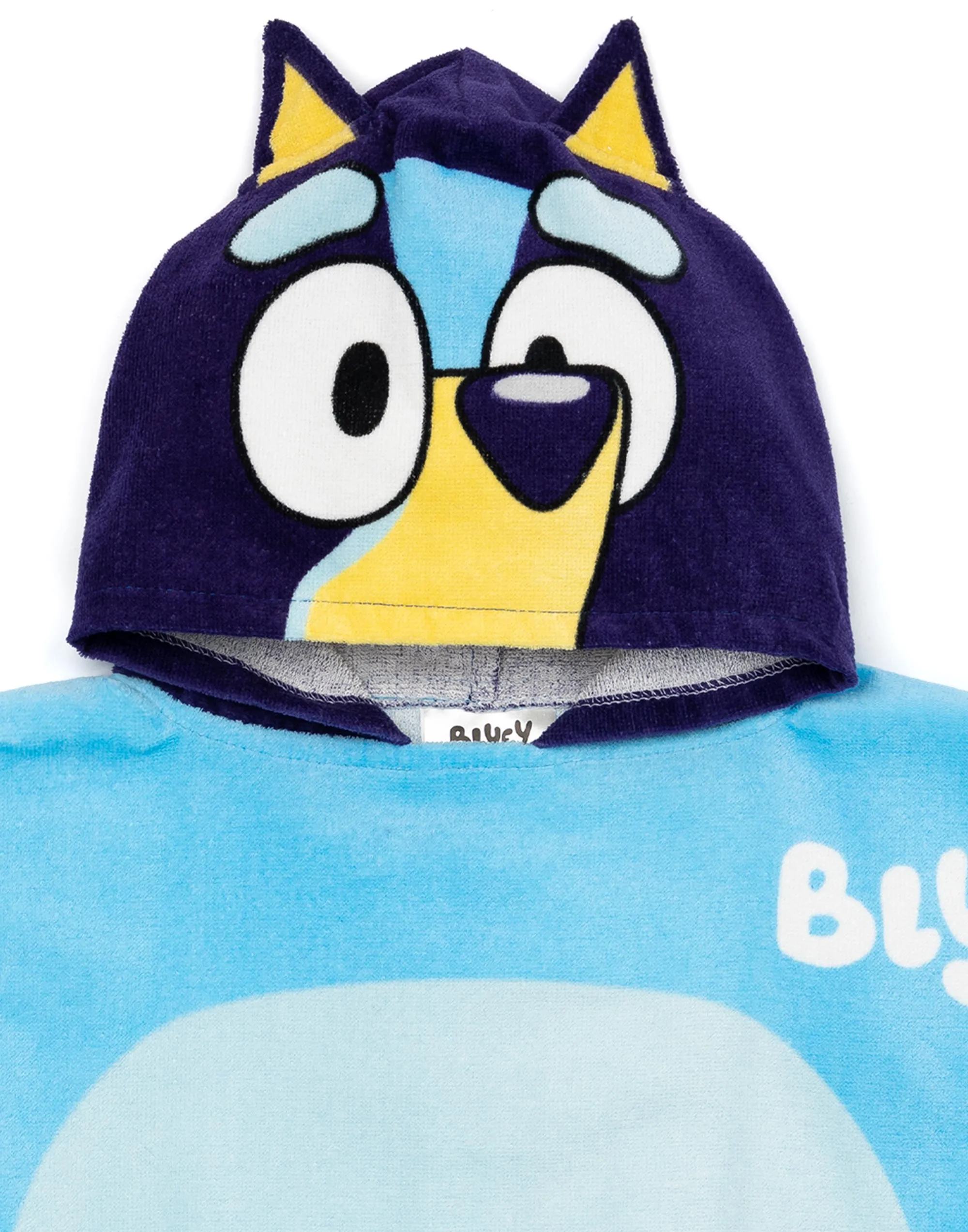 Bluey Kids Blue 3D Ears Towel Poncho Beach Cover Up