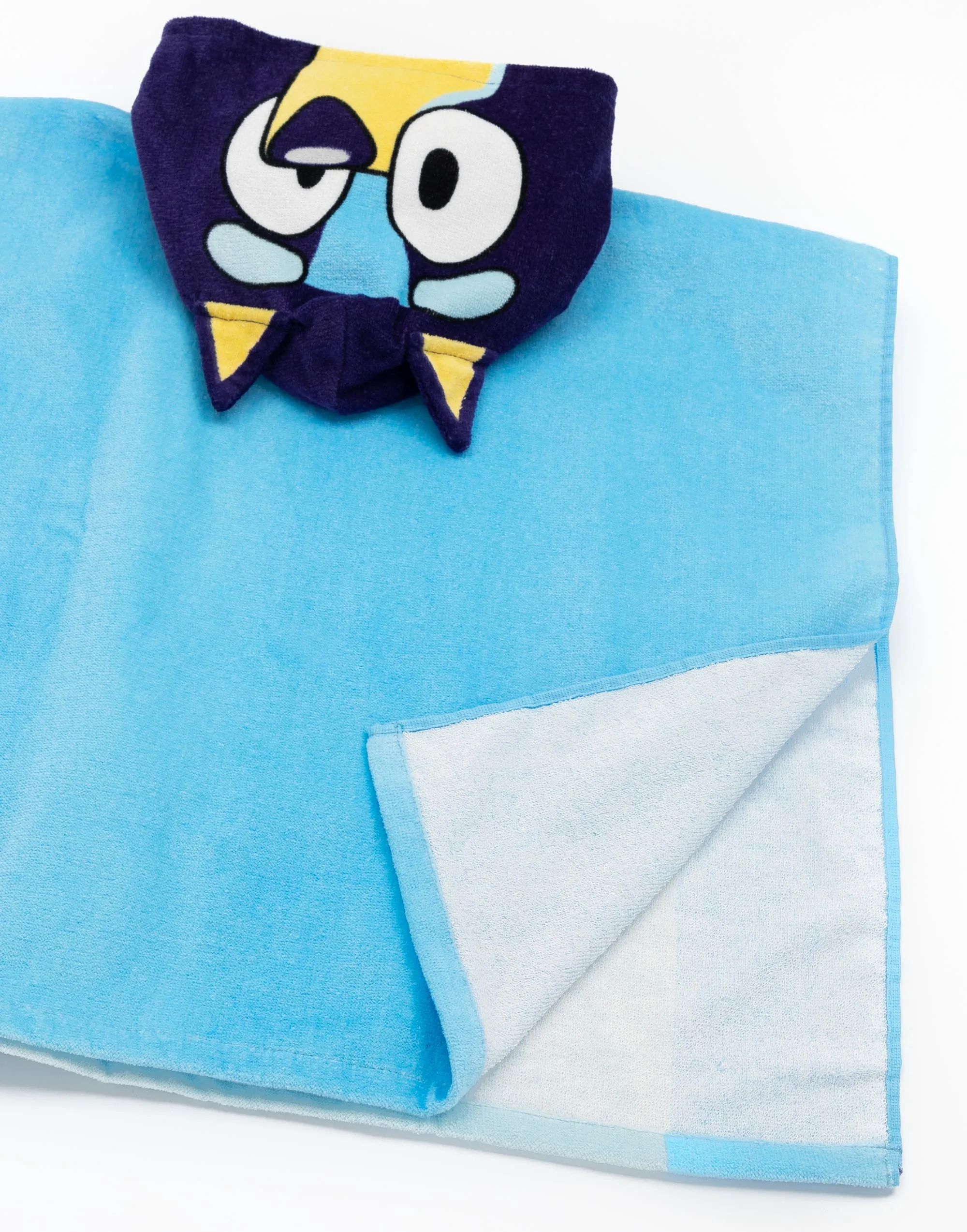 Bluey Kids Blue 3D Ears Towel Poncho Beach Cover Up