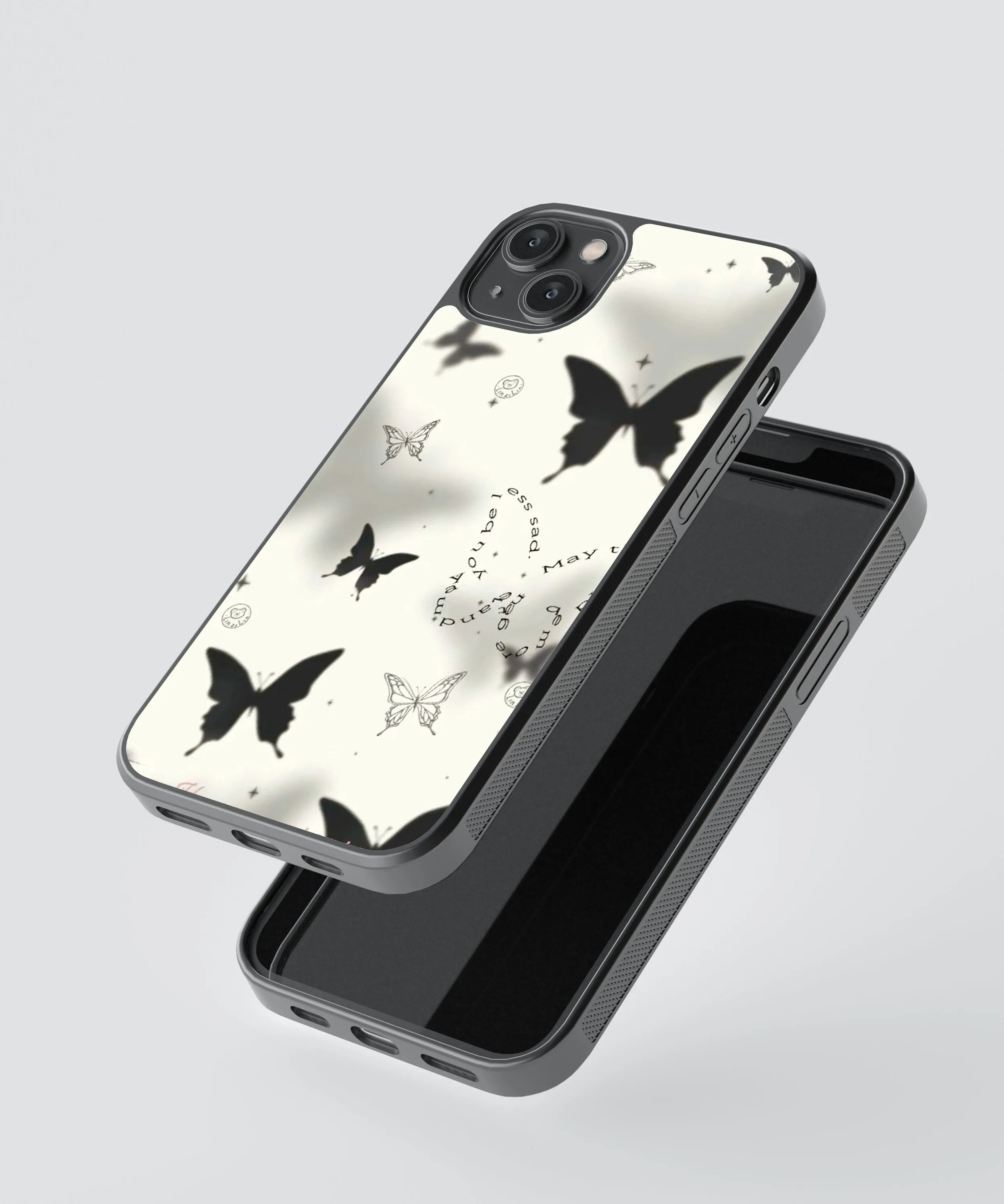 Butterfly Shadows Abstract Glass Phone Case Cover