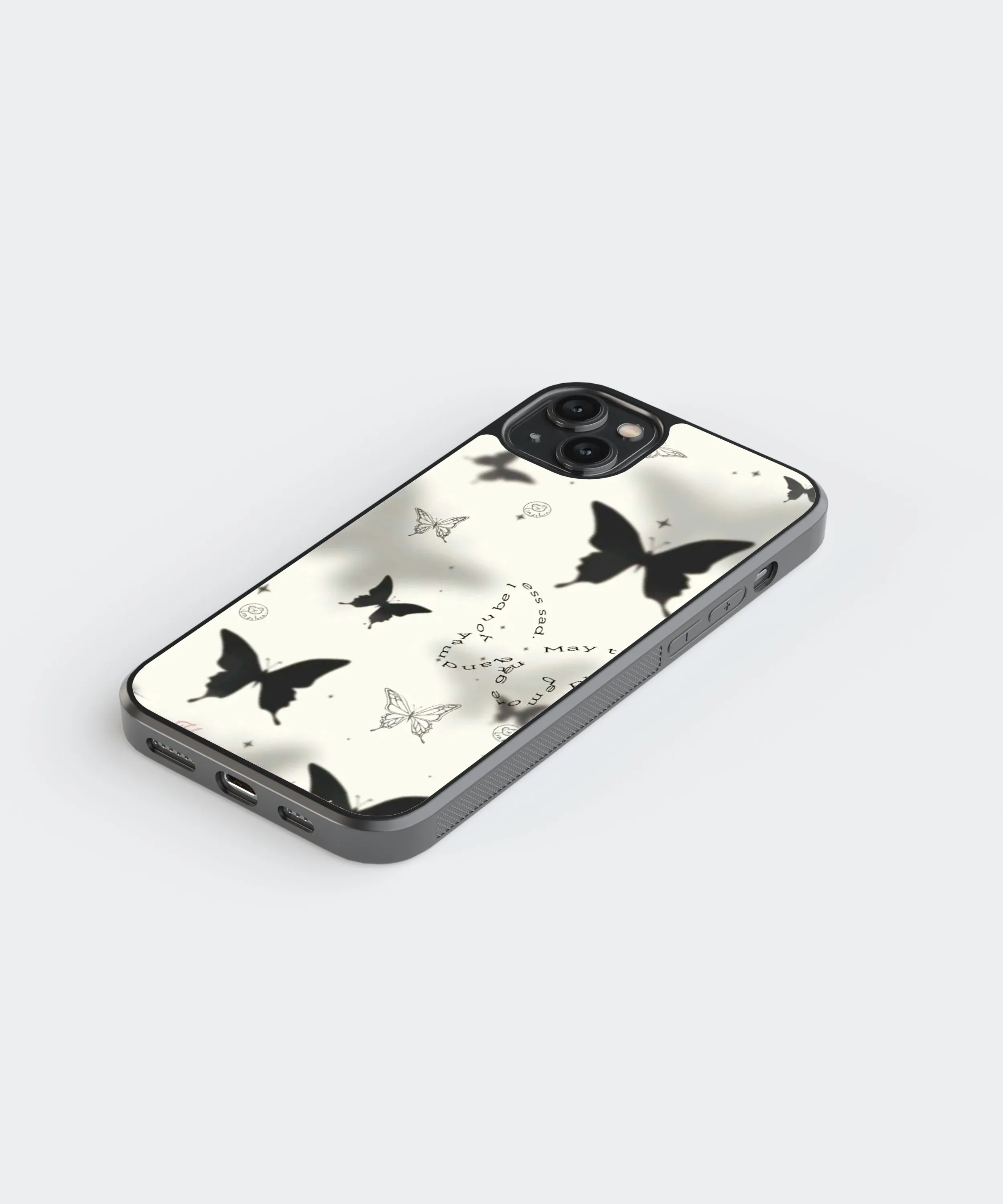 Butterfly Shadows Abstract Glass Phone Case Cover