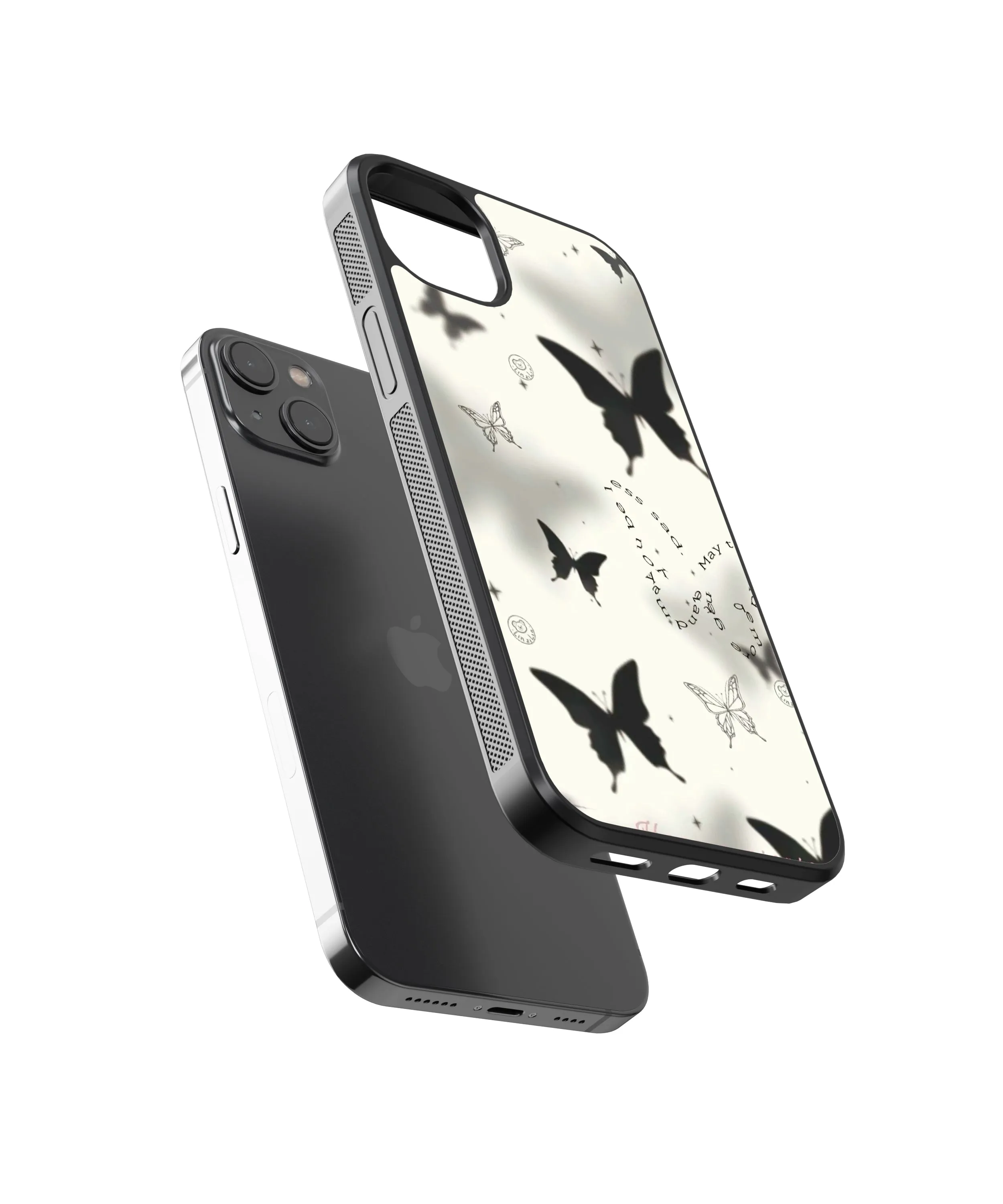 Butterfly Shadows Abstract Glass Phone Case Cover