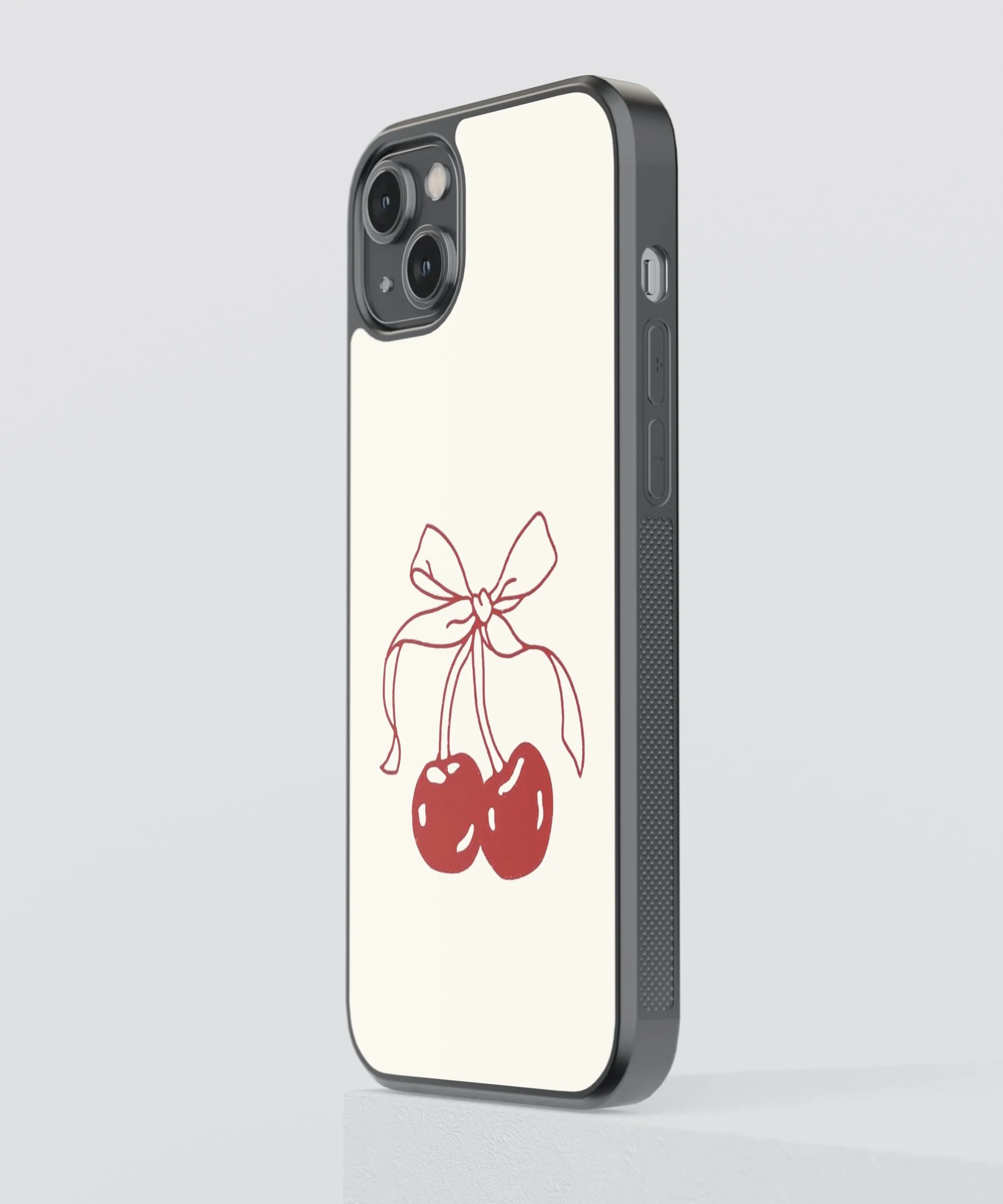 Cherry Bow Abstract Glass Phone Case Cover