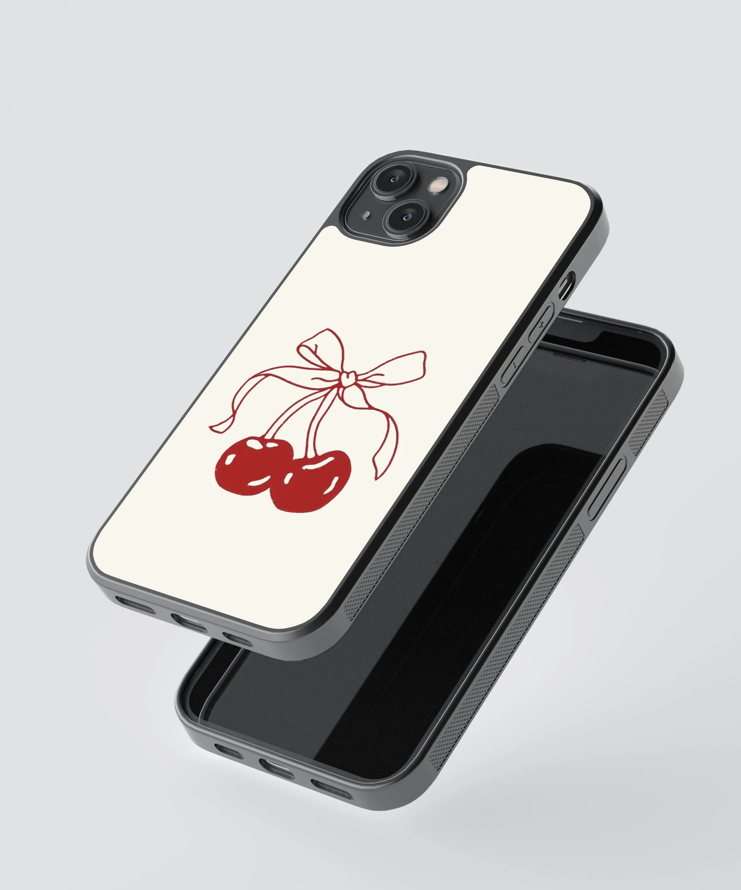 Cherry Bow Abstract Glass Phone Case Cover