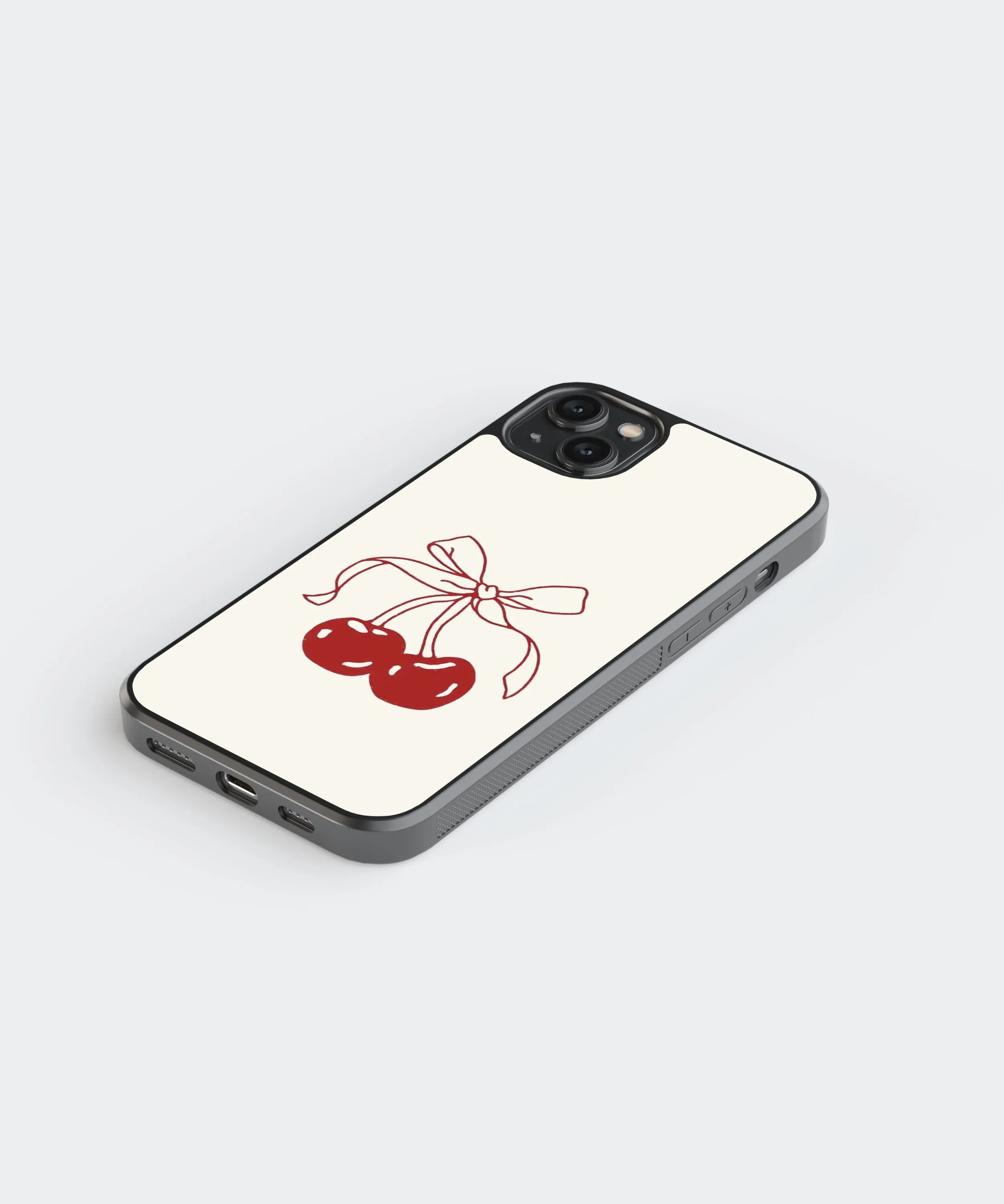 Cherry Bow Abstract Glass Phone Case Cover