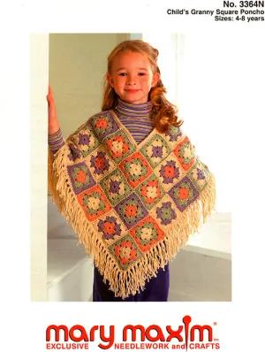 Child's Granny Square Poncho Pattern