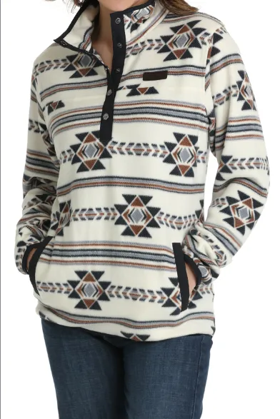 Cinch Women's Cream Aztec Fleece Pullover MAK9820019