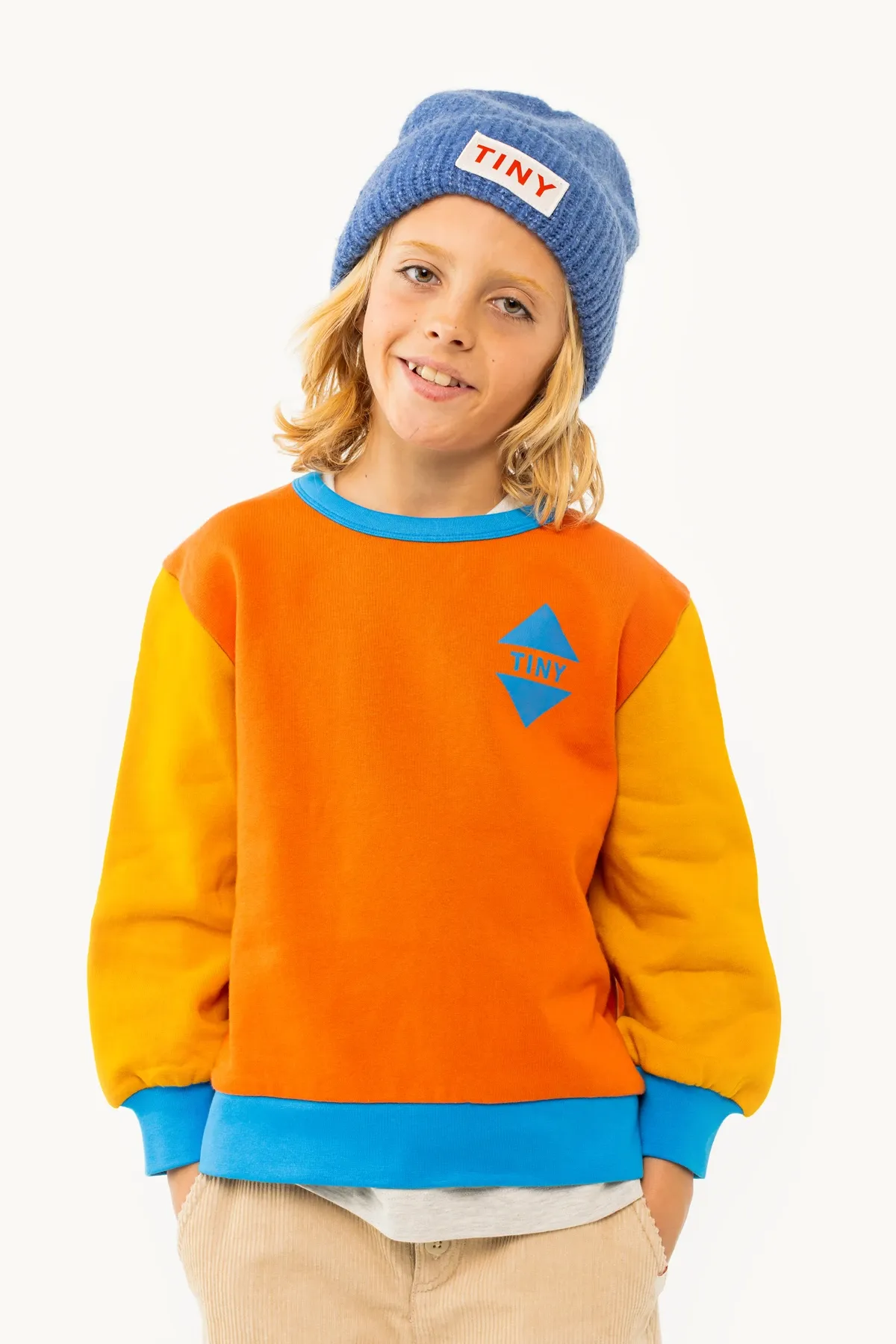 Color Block Sweatshirt – brick/deep yellow