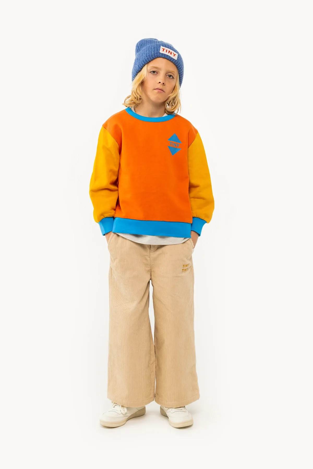Color Block Sweatshirt – brick/deep yellow