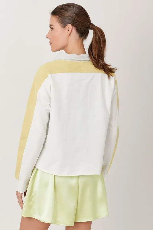 Color Blocked Half Zip Pullover
