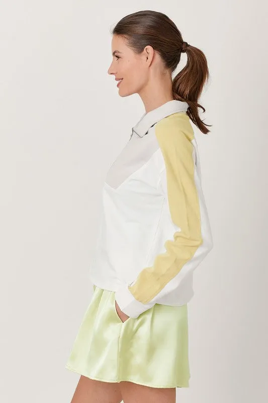 Color Blocked Half Zip Pullover