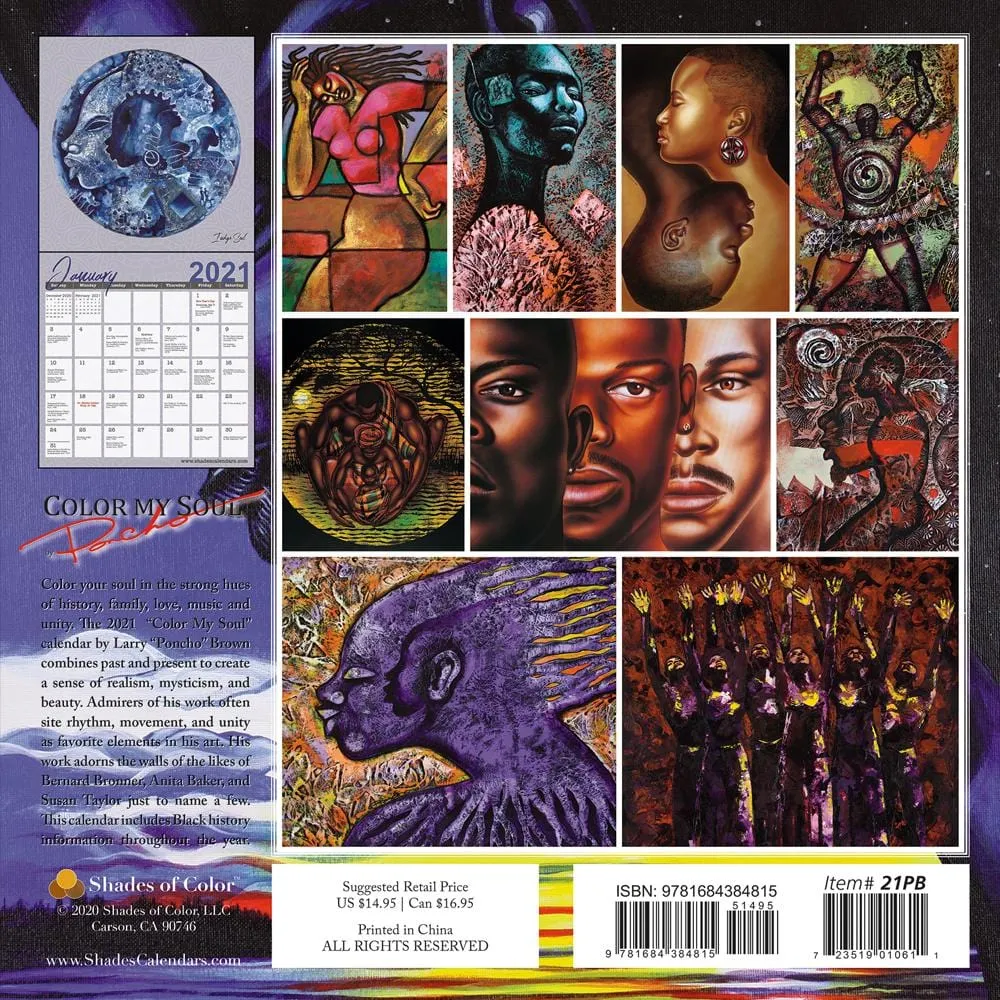 Color My Soul: Poncho 2021 Wall Calendar