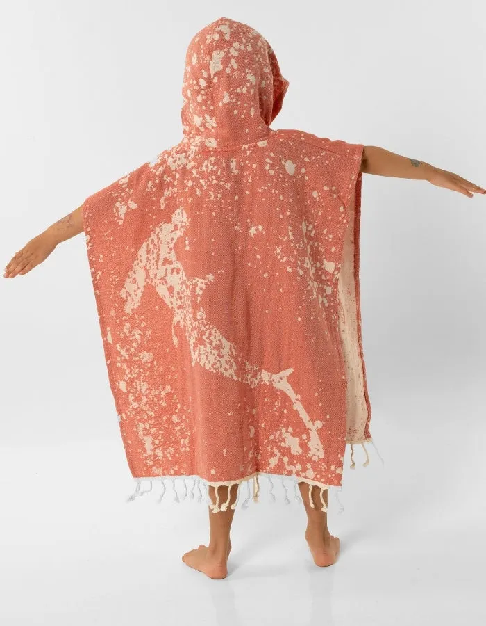Coral Turkish Cotton Poncho Towel