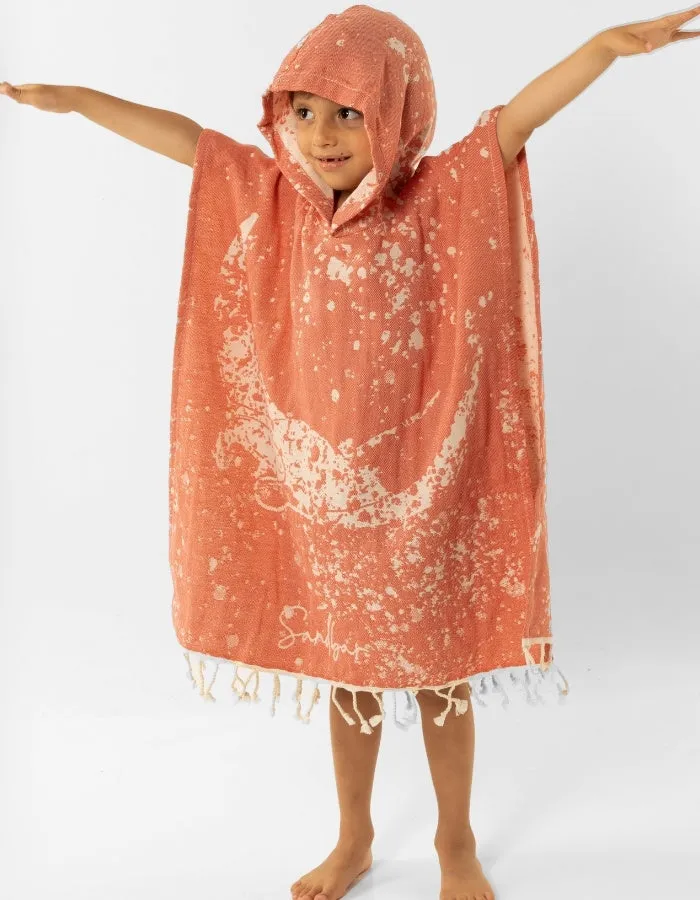 Coral Turkish Cotton Poncho Towel