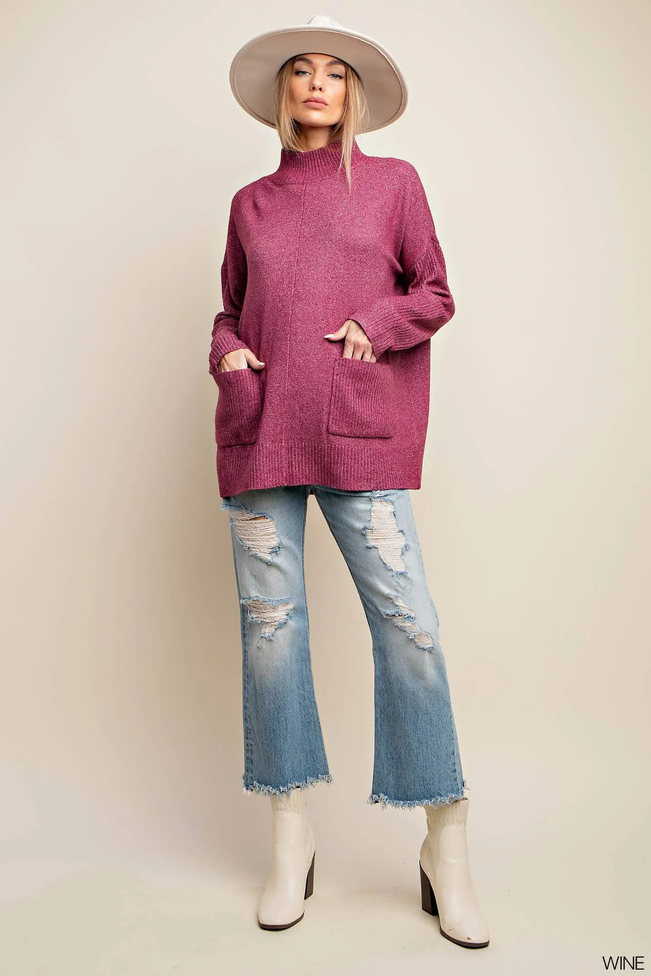 Cuddly Cowl Neck Poncho Sweater