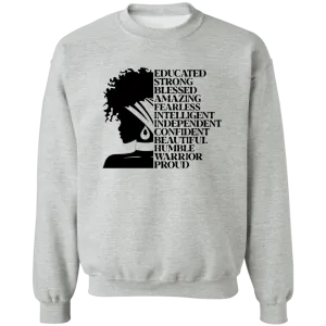 Educated Strong Ladies Crewneck Pullover Sweatshirt