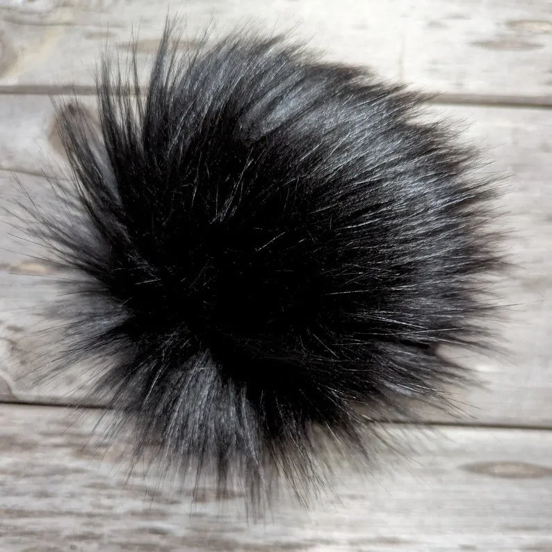 Faux Fur Pom Pom with Ties