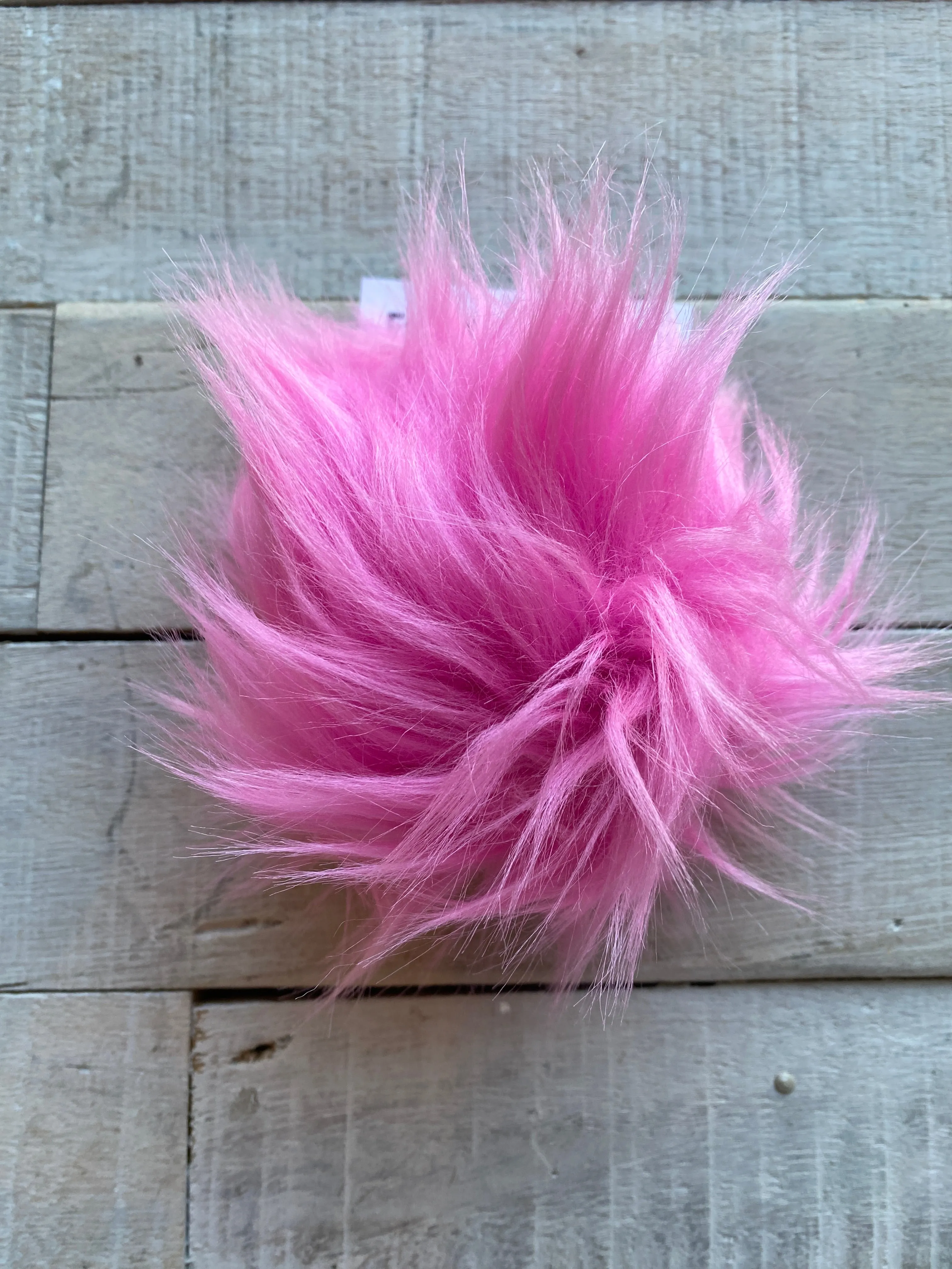 Faux Fur Pom Pom with Ties