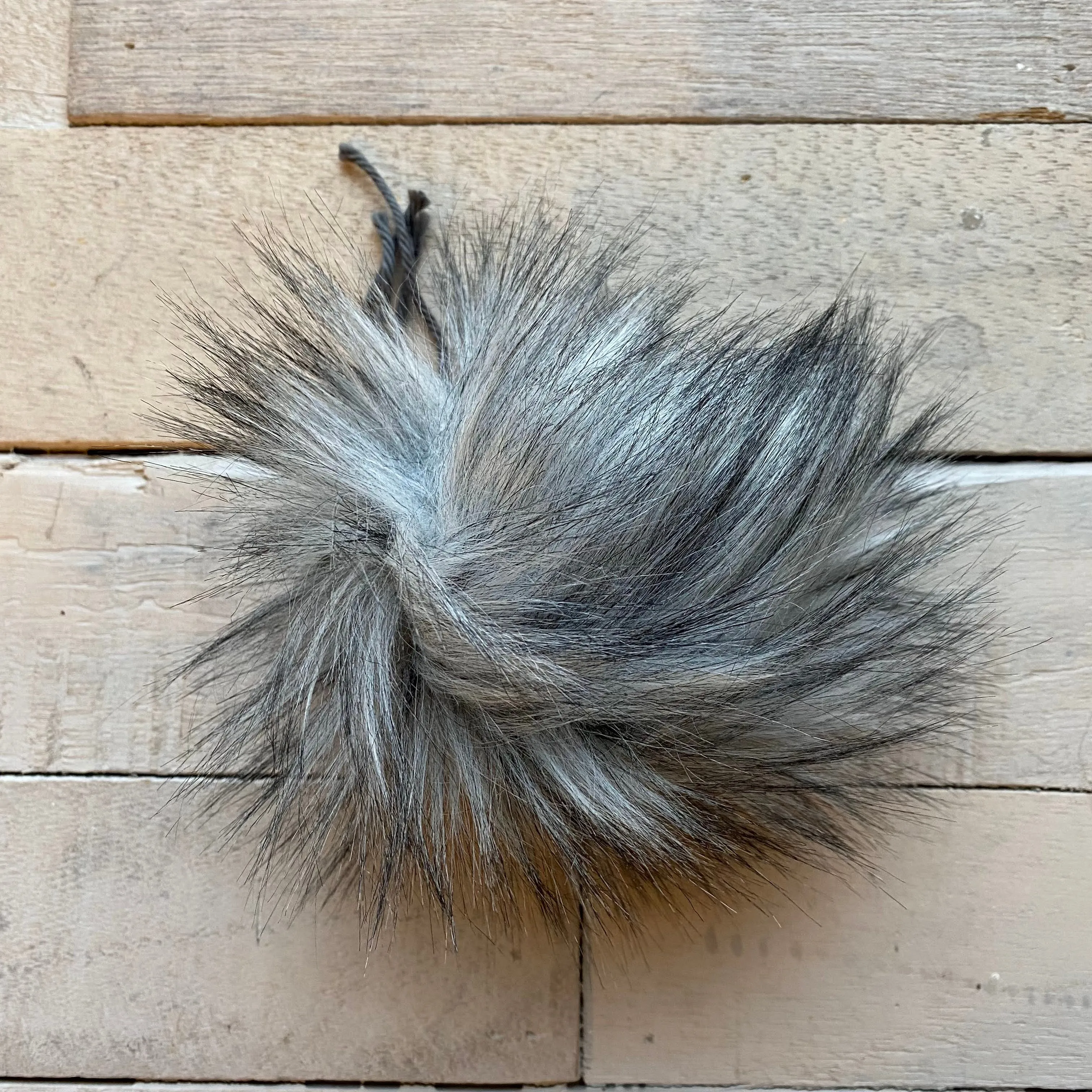 Faux Fur Pom Pom with Ties