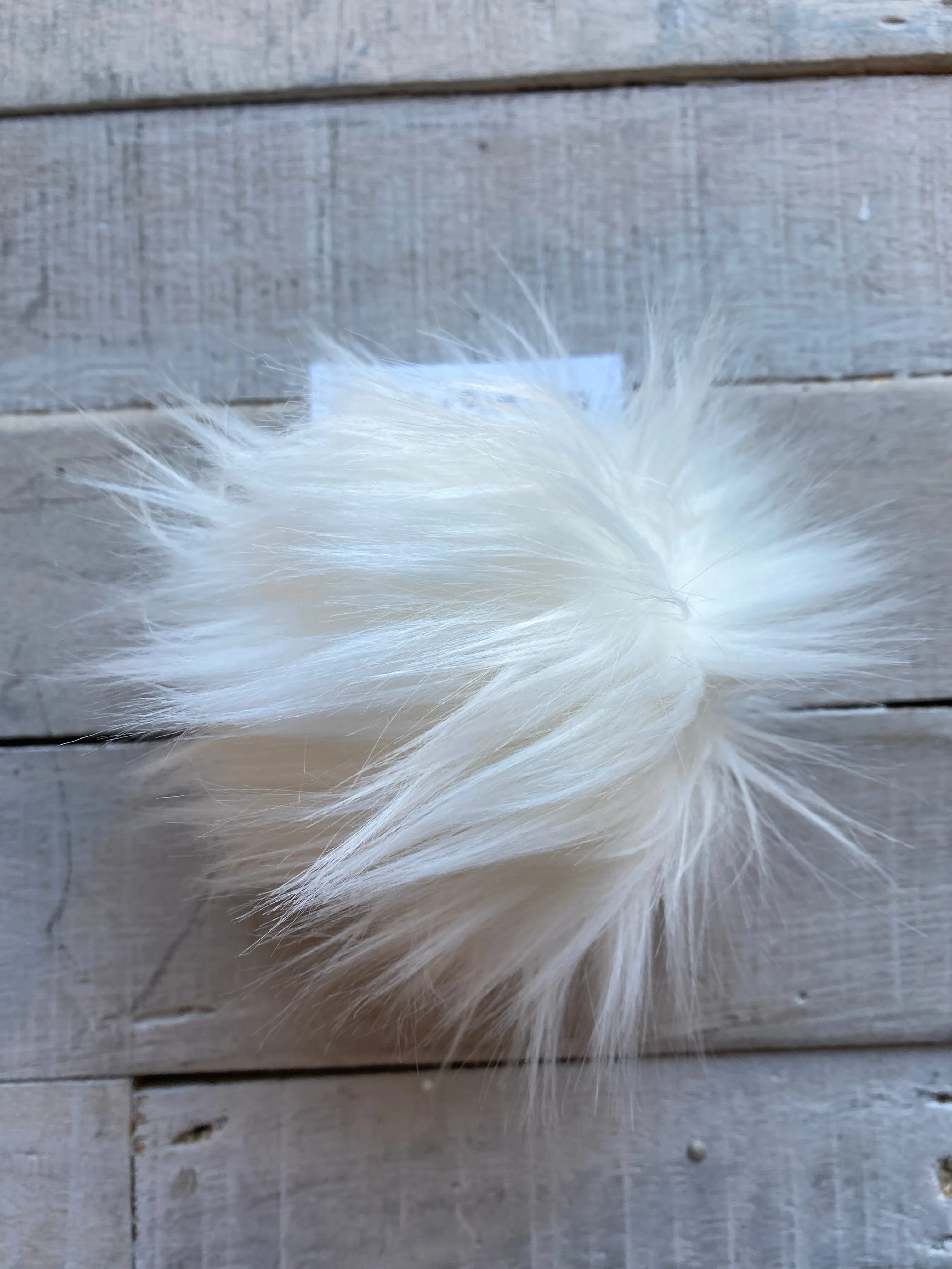 Faux Fur Pom Pom with Ties