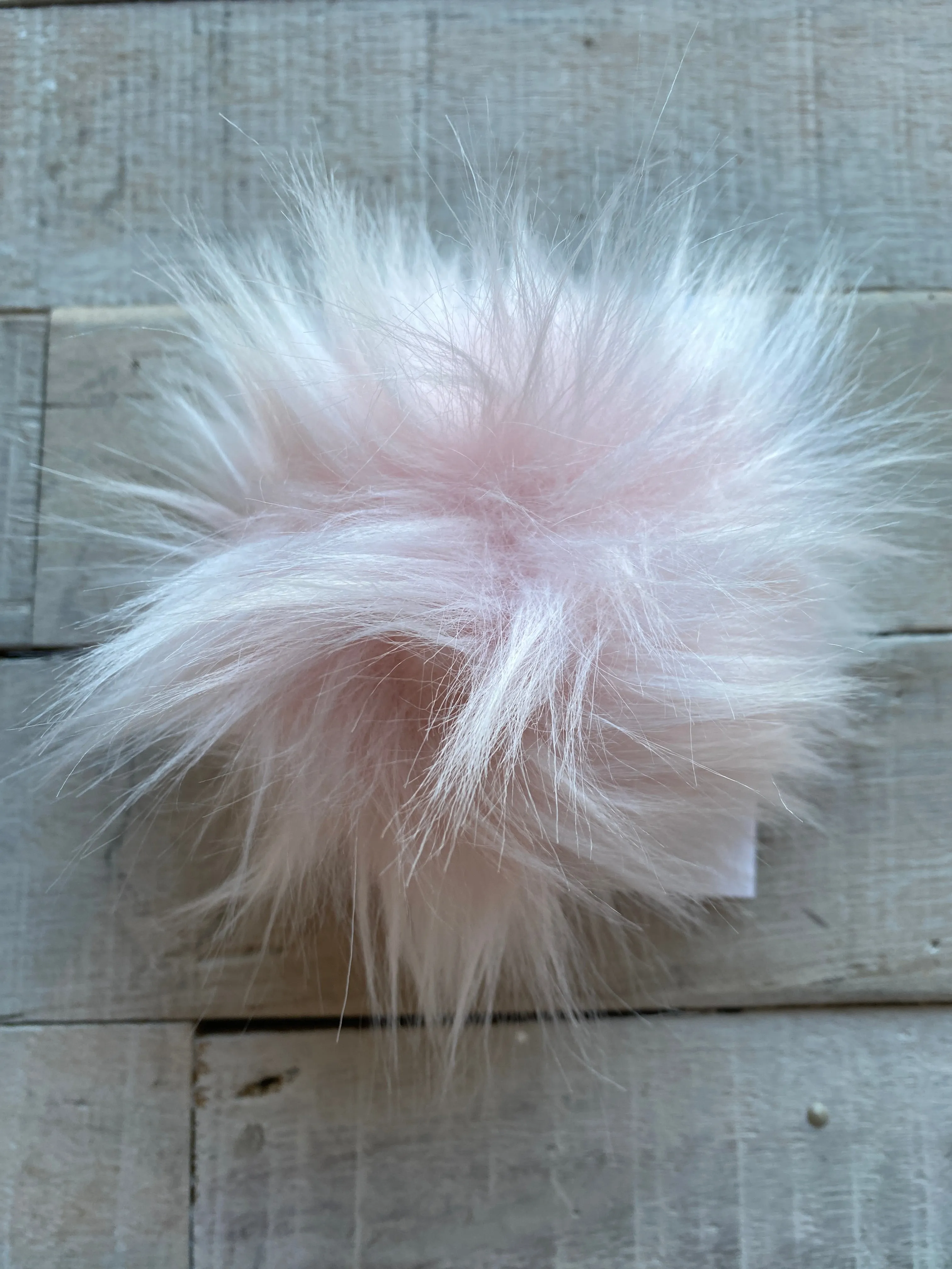 Faux Fur Pom Pom with Ties