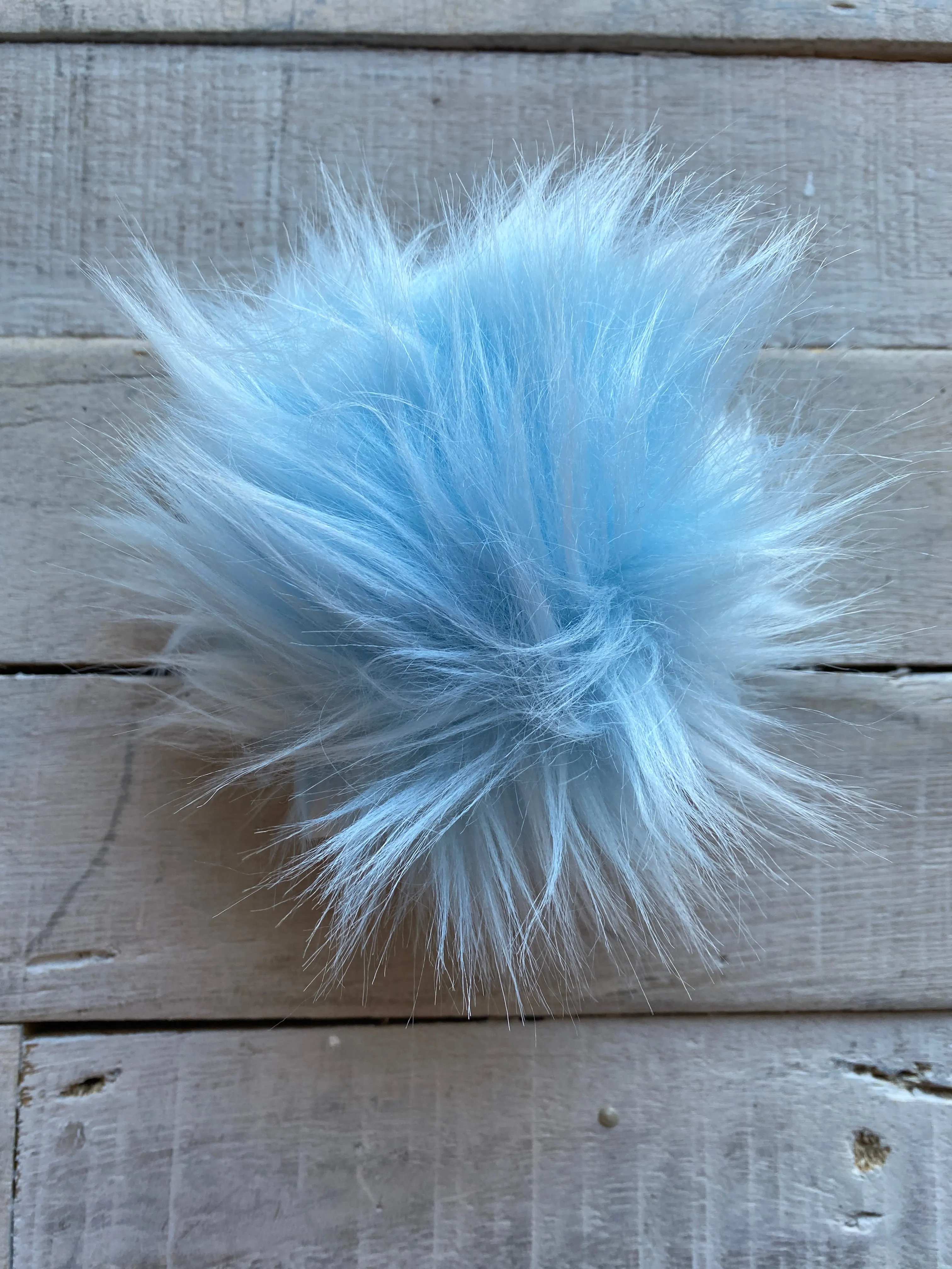 Faux Fur Pom Pom with Ties