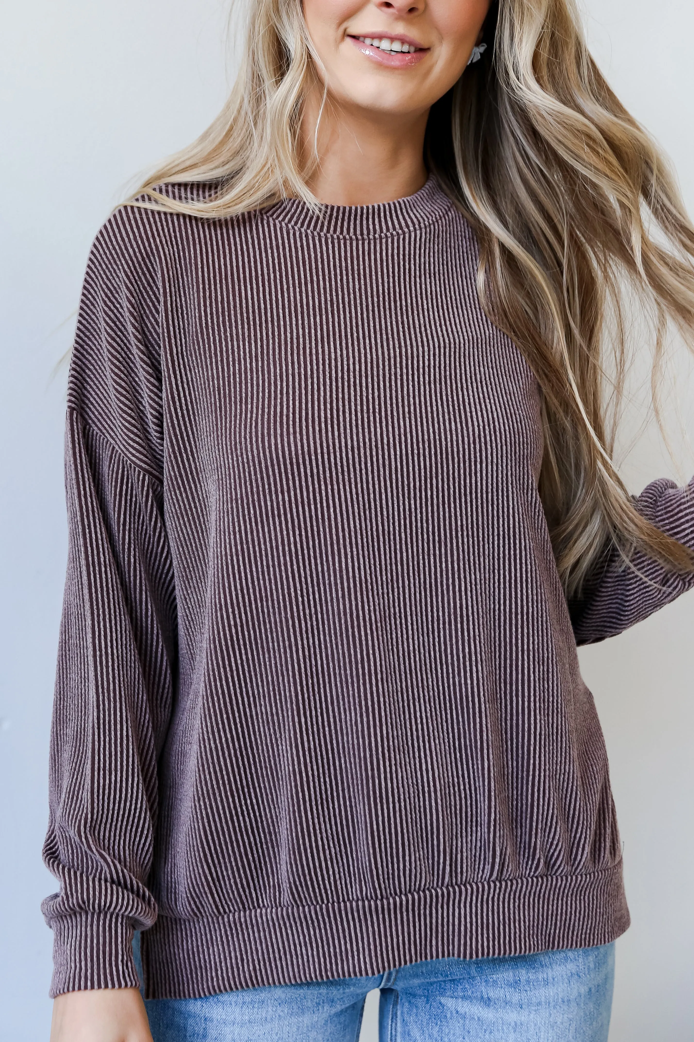 FINAL SALE - Perfect Aesthetic Corded Oversized Pullover