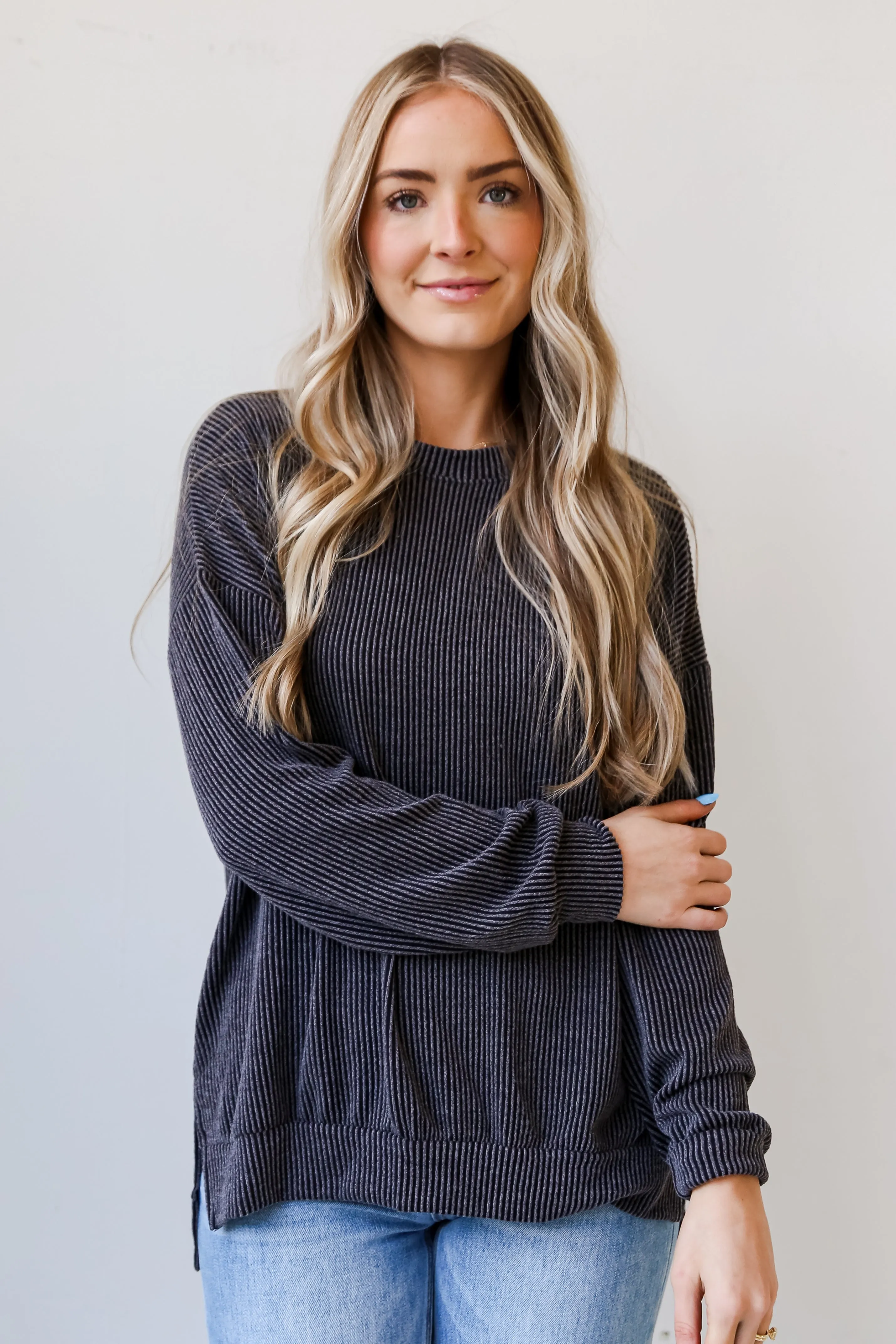 FINAL SALE - Perfect Aesthetic Corded Oversized Pullover