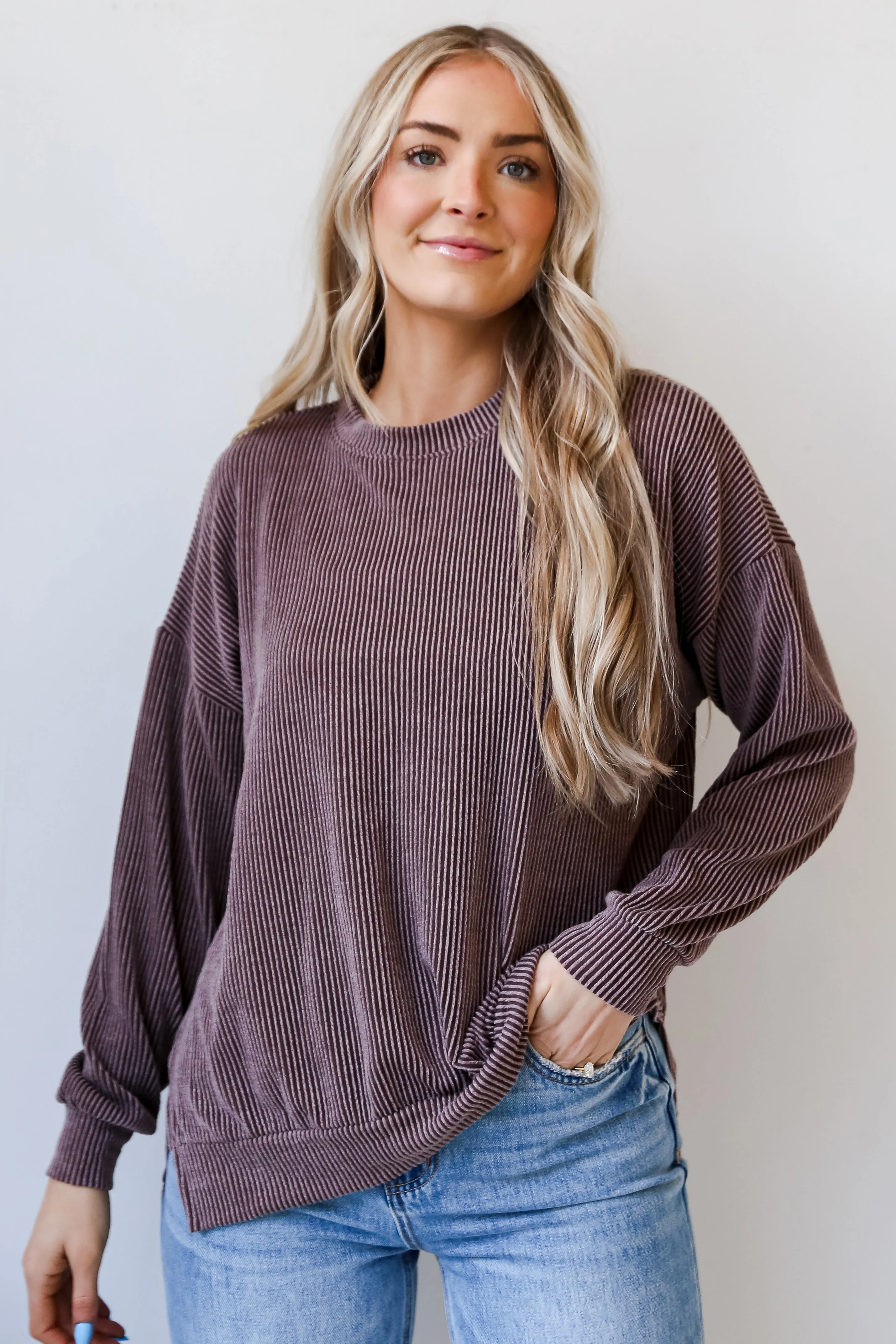 FINAL SALE - Perfect Aesthetic Corded Oversized Pullover