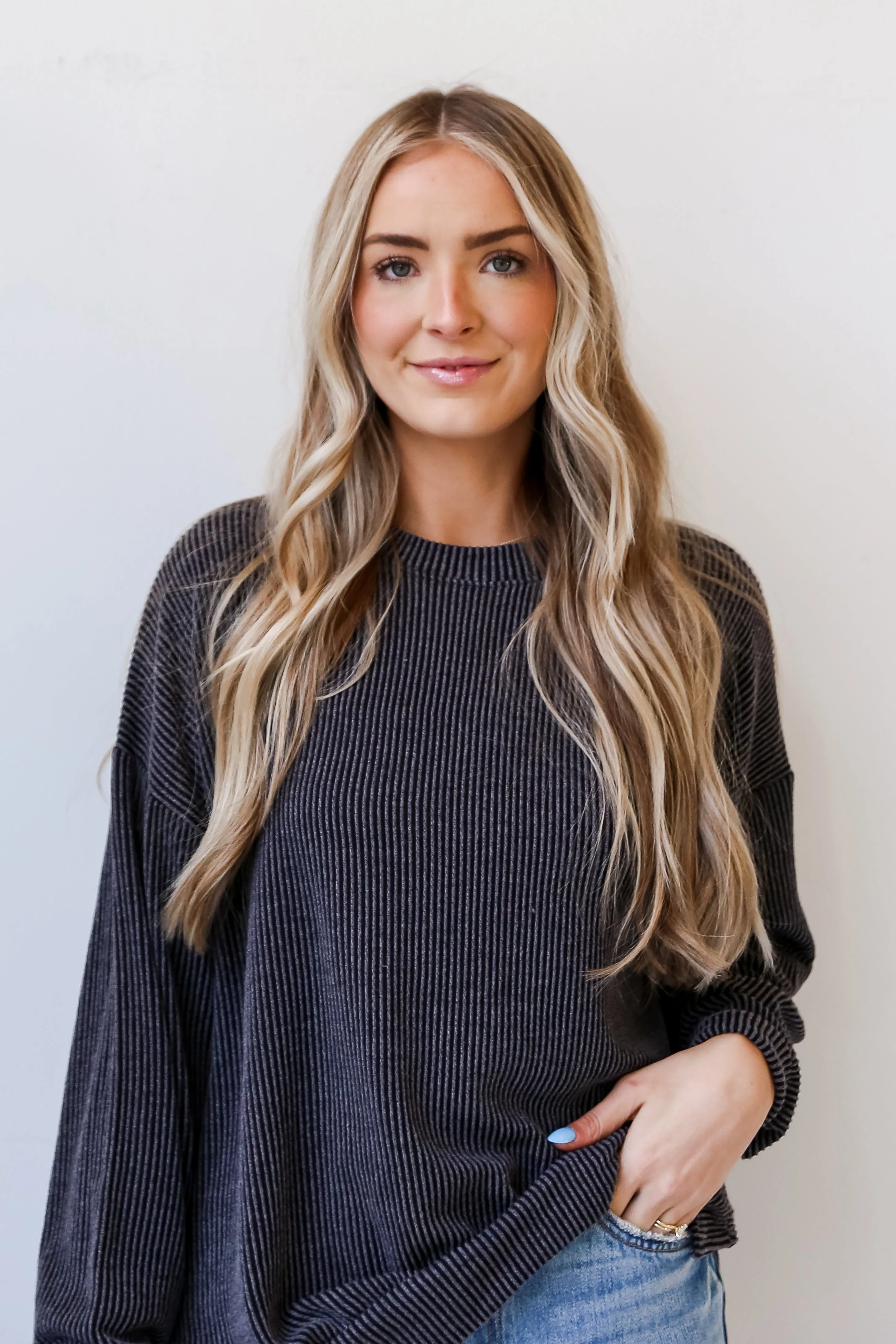FINAL SALE - Perfect Aesthetic Corded Oversized Pullover