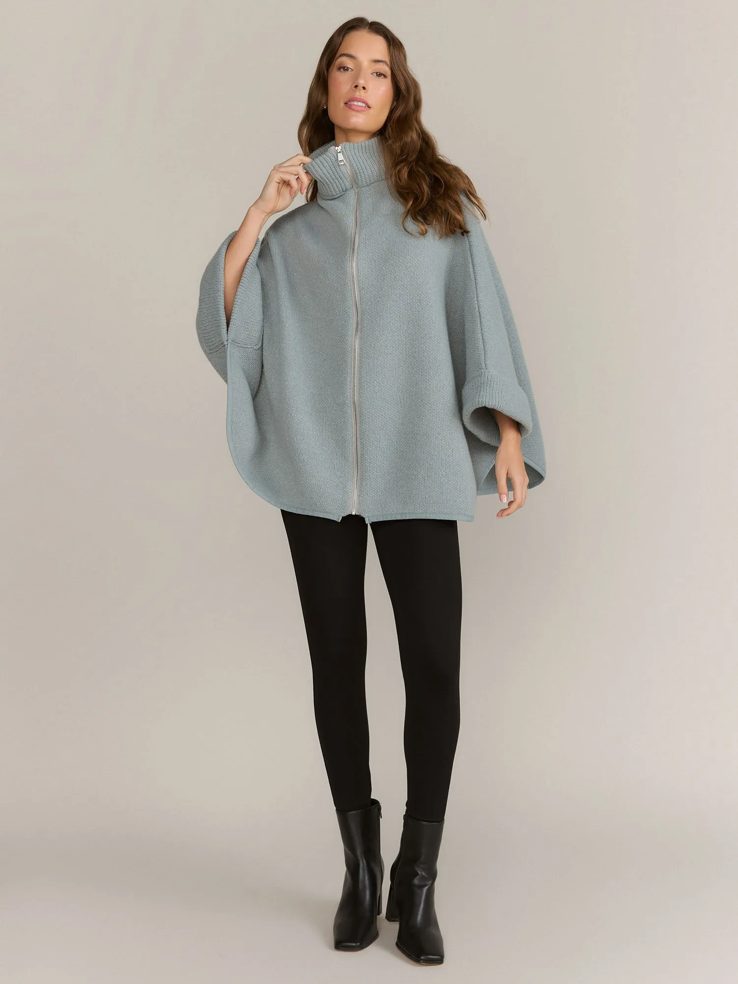 Front Zipper Poncho