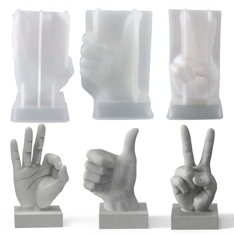 Hand Gesture Silicone Resin Molds, Unique Mold