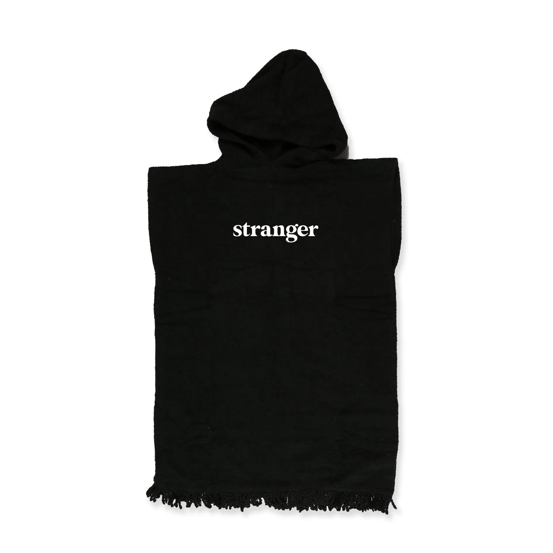 Hello Stranger Hooded Towel - Black