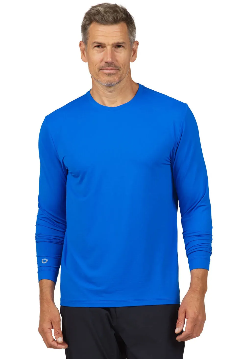 IBKUL Mens Long Sleeve Crew Pullover - Royal