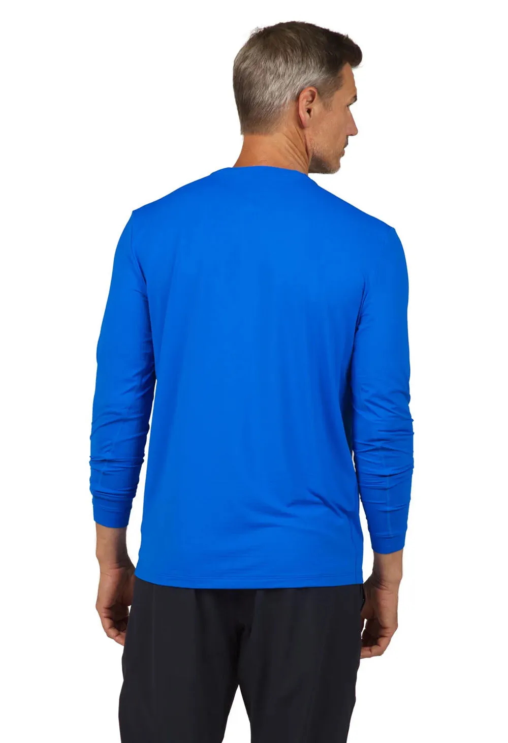 IBKUL Mens Long Sleeve Crew Pullover - Royal