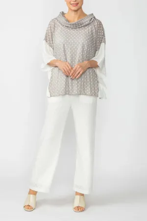 IC Collection Cowl Neck Collar Neck Poncho Style Top 7022T S25