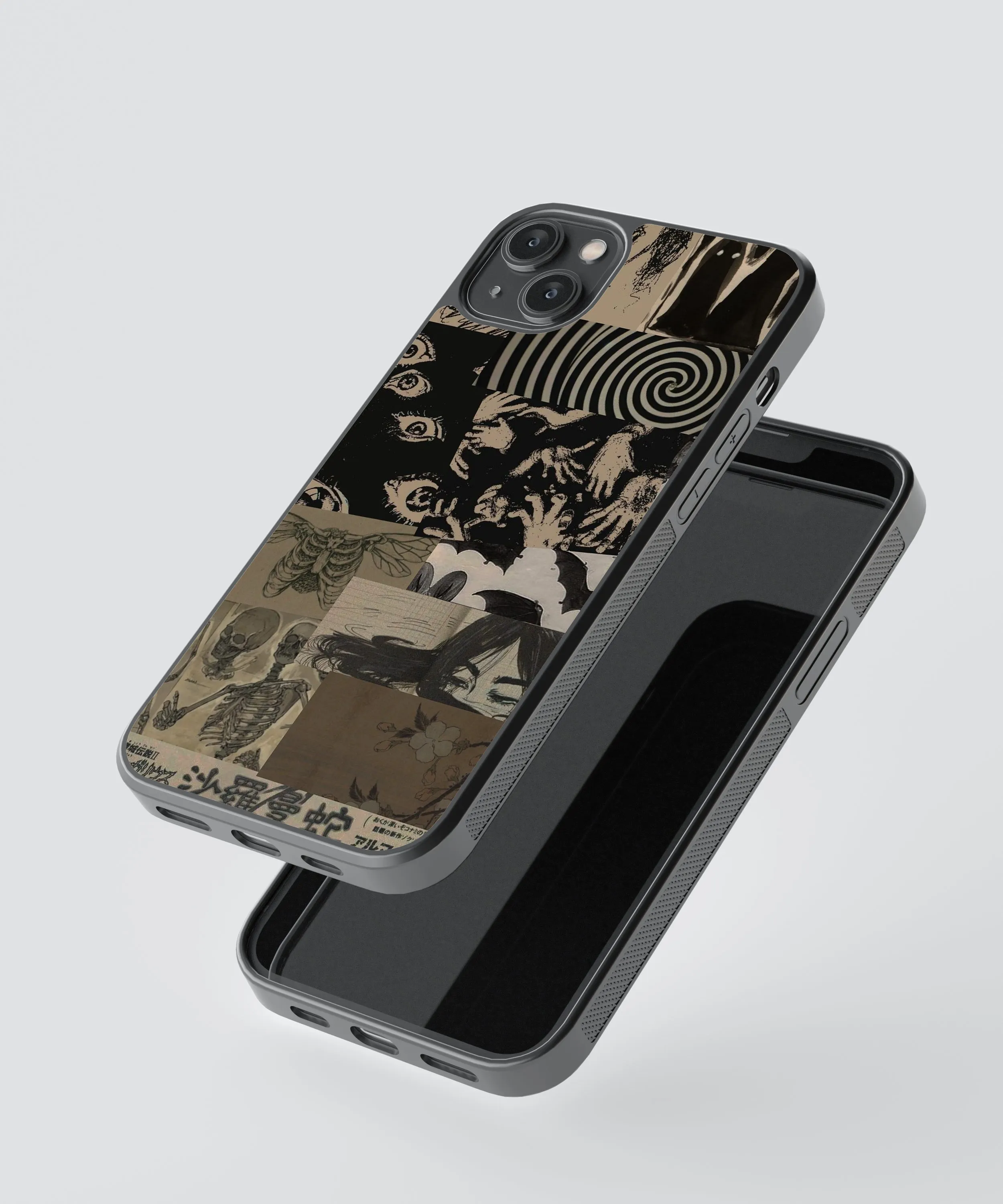 Japanese Dark Aesthetic Abstract Glass Phone Case