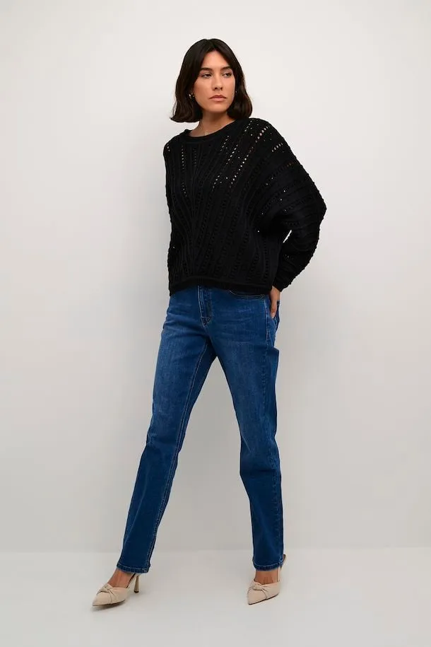 KAFFE Jolie Knit Pullover in Black Deep
