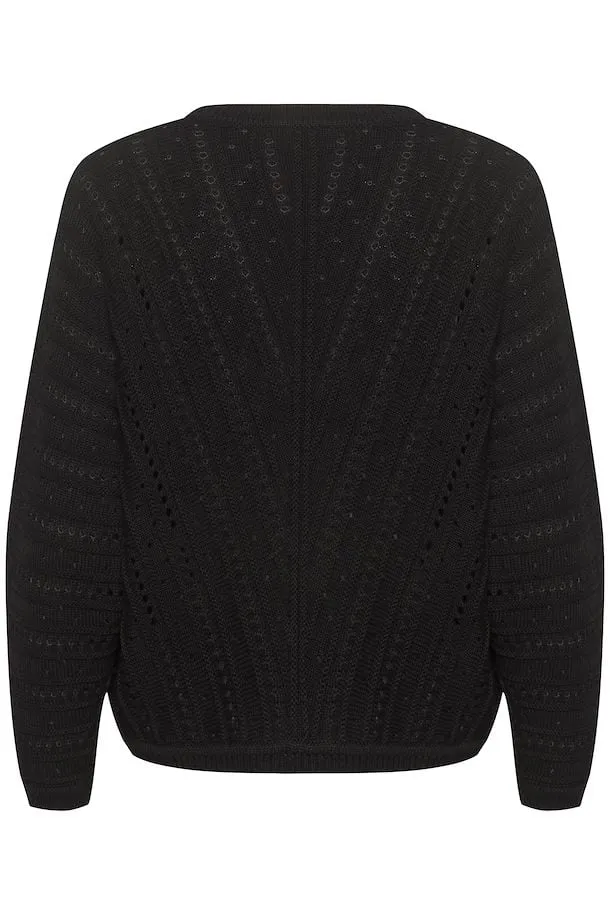 KAFFE Jolie Knit Pullover in Black Deep