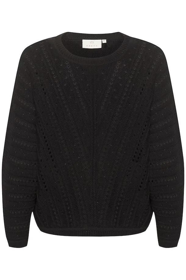 KAFFE Jolie Knit Pullover in Black Deep