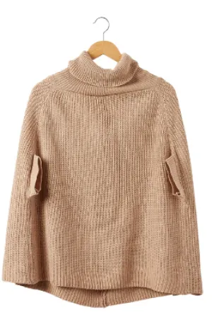Khaki Victoria Knit Poncho