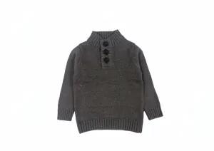 Kids Pullover - 3 Buttons - Dark Grey