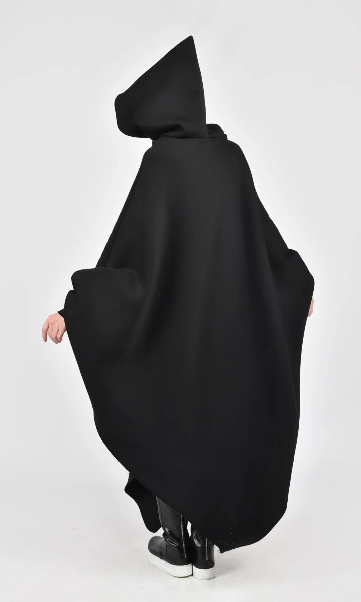 Long Asymmetric Hooded Poncho