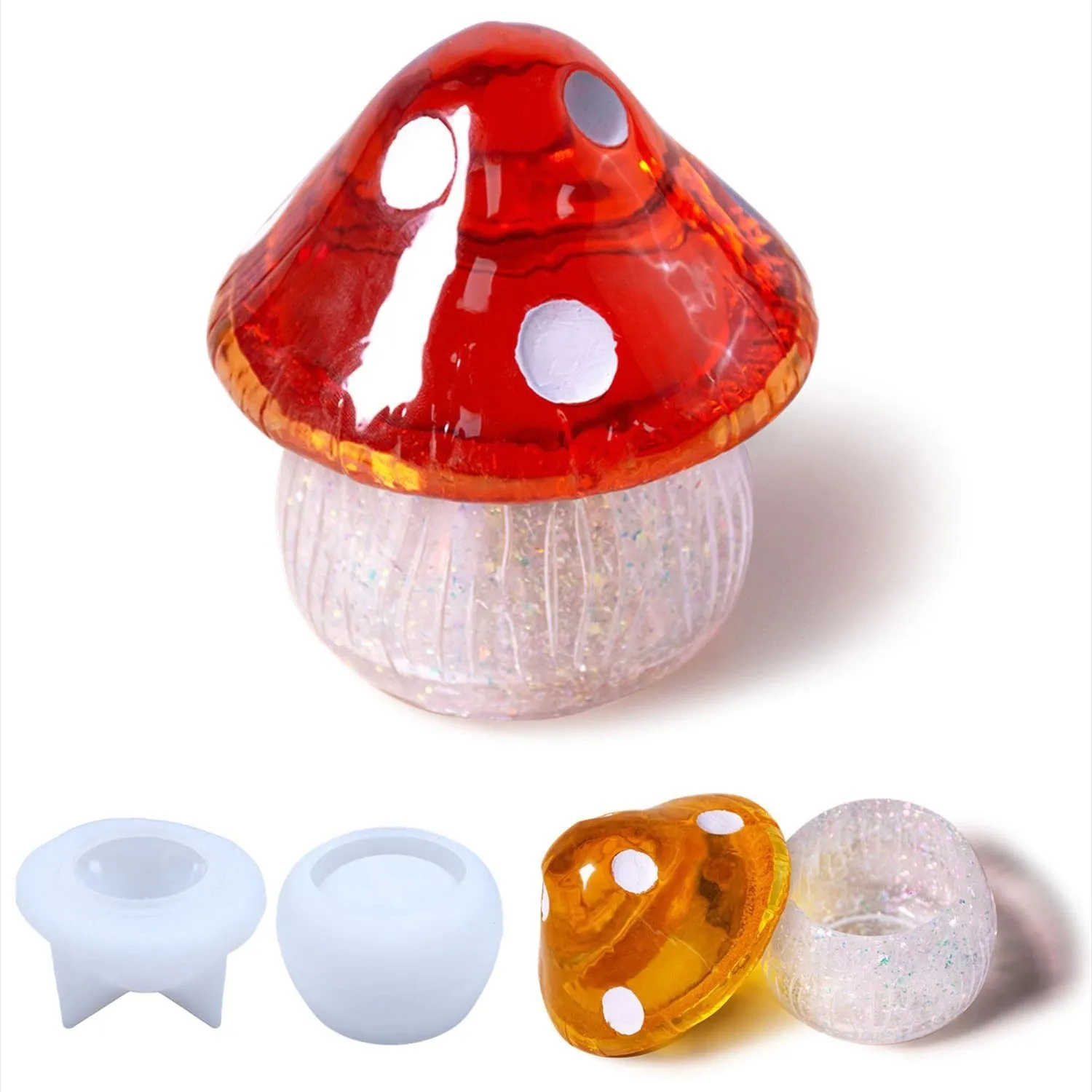 Mushroom Silicone Resin Mold Trinket Box
