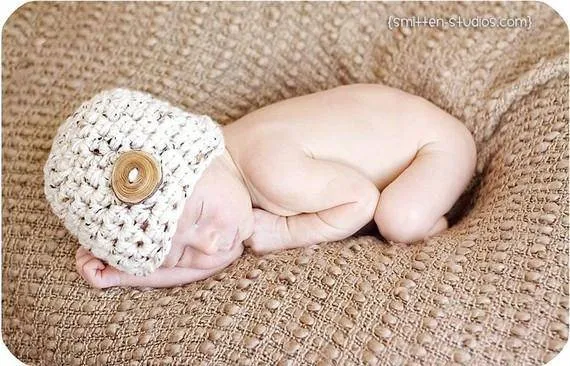 Newborn Baby Hat Oatmeal Beige