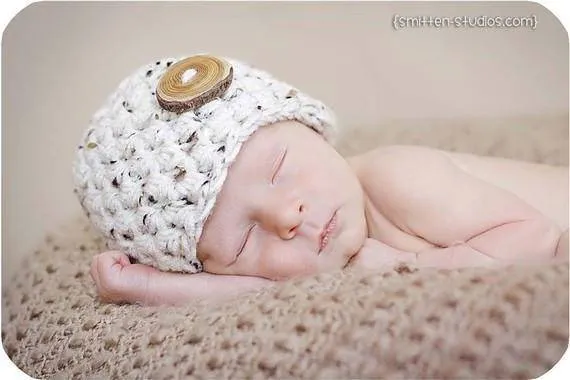 Newborn Baby Hat Oatmeal Beige