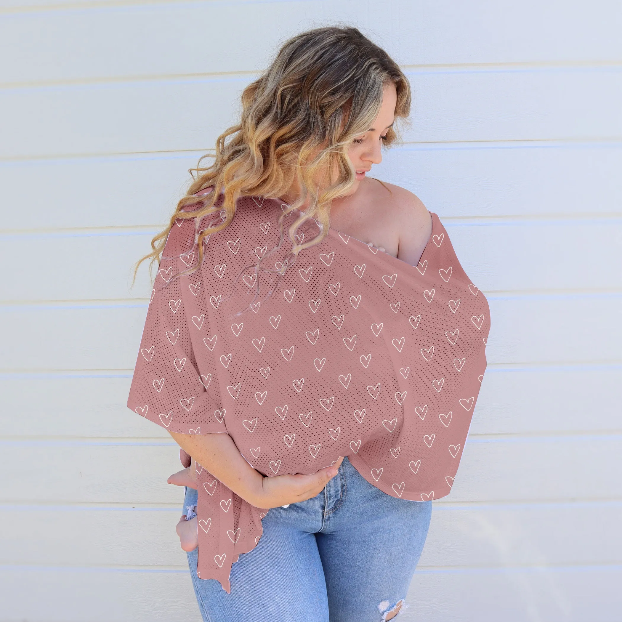 Nordic 2pk AIR  Mesh Nursing Scarf Berry/Rose